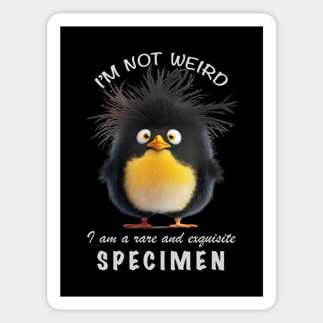 Penguin I'm Not Weird I'm A Rare and Exquisite Specimen Cute Adorable Funny Quote Magnet by Cubebox